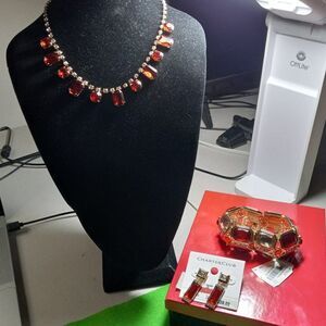 NWT Charter Club Gold tone metal necklace, earrings and bracelet